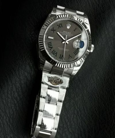 WKD Factory Rolex Datejust 41mm 3235 Movement Roman Markers Dark Grey Face Watch